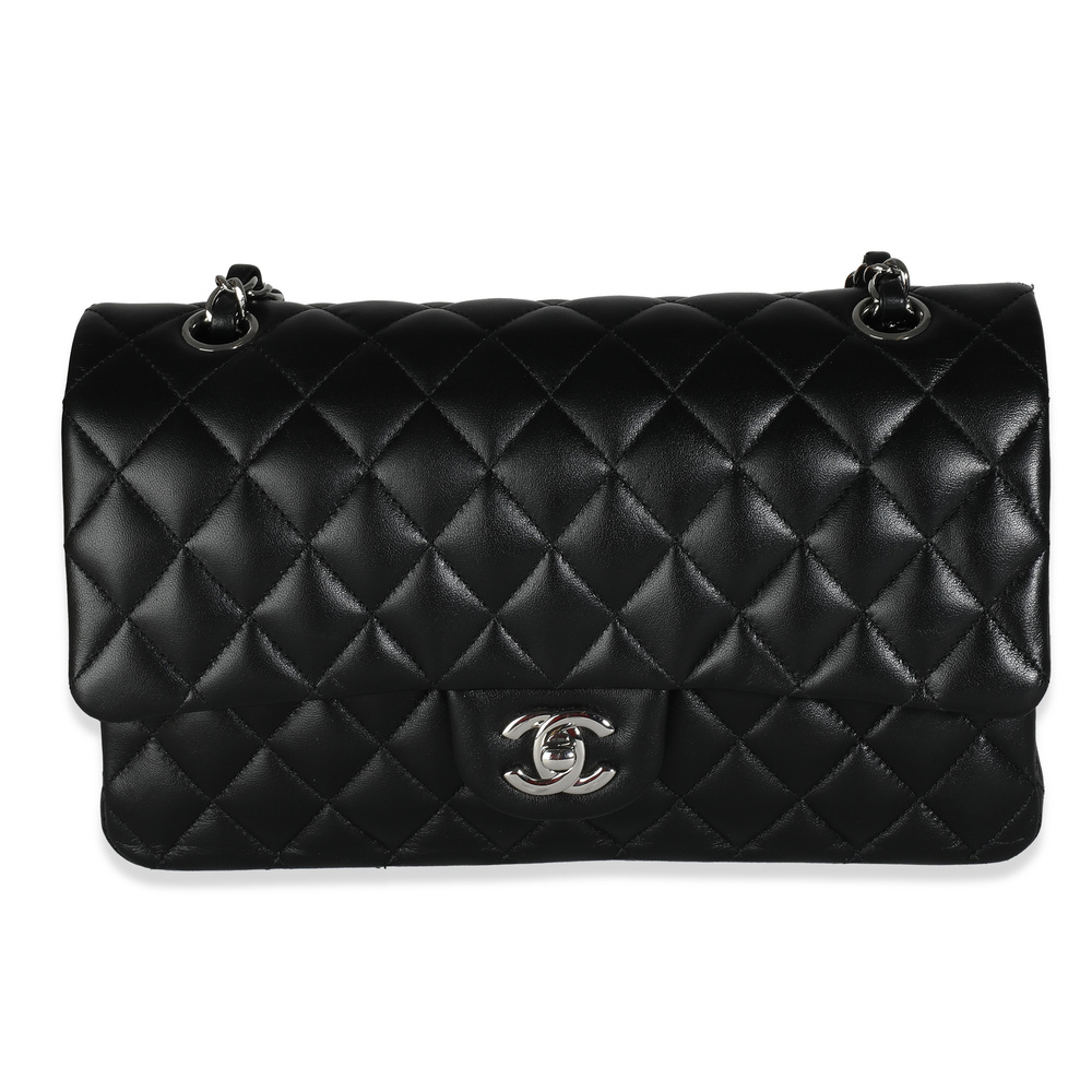 Chanel Black Quilted Lambskin Medium Classic Double Flap Bag
